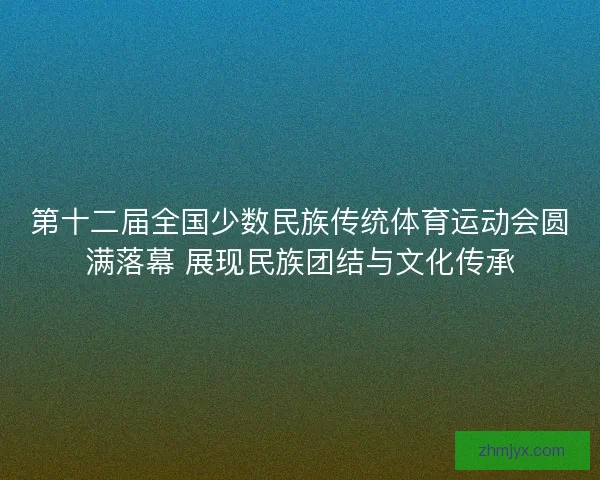 第十二届全国少数民族传统体育运动会圆满落幕 展现民族团结与文化传承 第十二届全国少数民族传统体育运动会圆满落幕 展现民族团结与文化传承